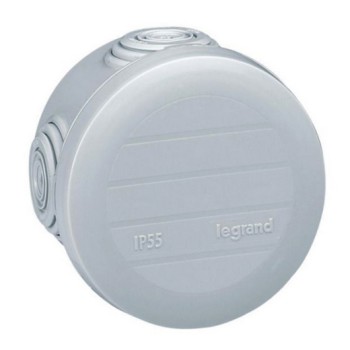 Boite dérivation ronde plexo D60 4 embouts - gris