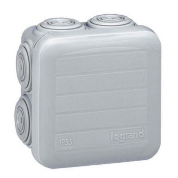 Boite dérivation carrées plexo 7 embouts 65x65x40 gris