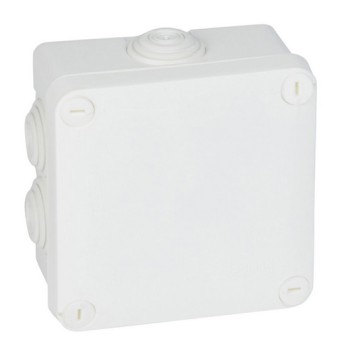 Boite dérivation carrées plexo 7 embouts 105x105x55 blanc