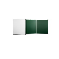 Tableau triptyque mixte vert / blanc 100x200