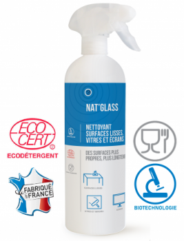 Nettoyant surfaces lisses - vitres - écrans Nat Glass Ecocert