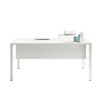 Bureau droit individuel 160 cm + Support + Voile de fond + Retour 80 cm