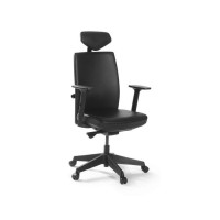 Fauteuil ergonomique premium Tune HL - tétière et accoudoirs - noir