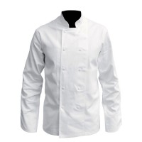 Veste de cuisinier blanche manches longues 100% coton