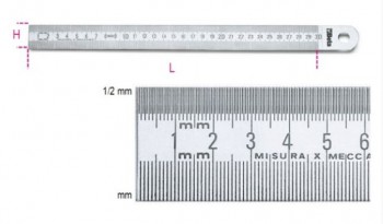 Reglet long semi-rigide inox 1 face 1000