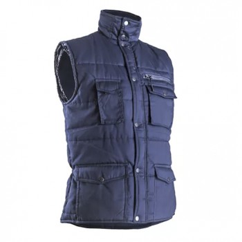 Gilet POLENA bleu marine multipoches matelassé