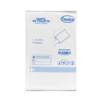 Gant de toilette doulux molletonné jetable 15x23cm