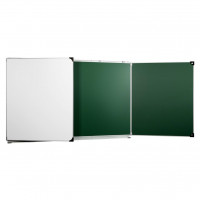 Tableau triptyques mixtes vert/blanc 100 x 200