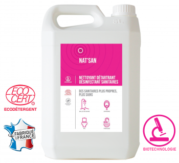 Nettoyant détartrant désinfectant sanitaires NAT'SAN - 5L