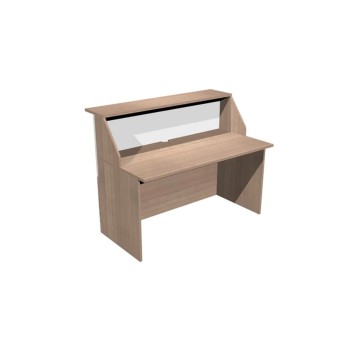 2 Banques d'accueil MUSA L120 x P76 x H117 cm Noyer et blanc