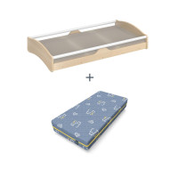 Lit couchette empilable en bois avec matelas 