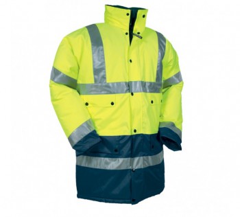 Parka haute visibilite jaune fluo / vert