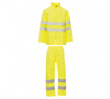 Ensemble de pluie haute visibilite jaune