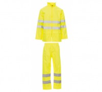 Ensemble de pluie haute visibilite jaune