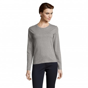 Tee shirt manches longues femme gris