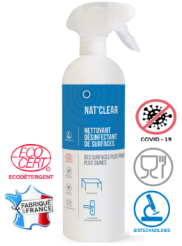 Nettoyant désinfectant de surfaces Nat'Clear - 750ml