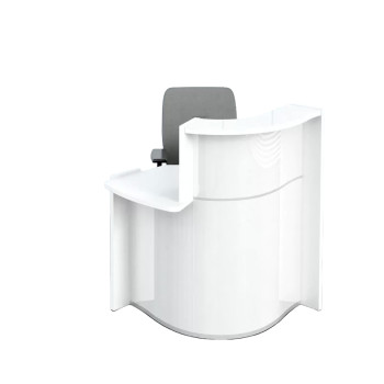 Banque d'accueil avec réception PMR gauche - blanc