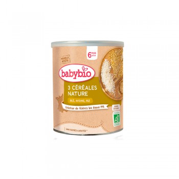 Babybio Trois céréales nature - 6 boites 250g