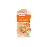 Plat préparé Babybio Mijoté Légumes Dinde Riz - 12 bols 200g