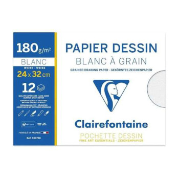 Paquet de 12 feuilles dessin 24x32 180g