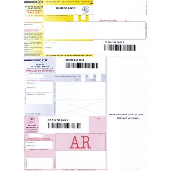 Boite 1000 recommande a4 national avec ar+code barre