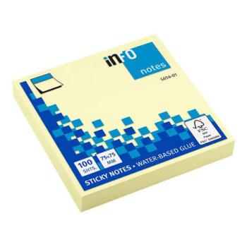 Notes repositionnables intronotes 75x75 mm jaune