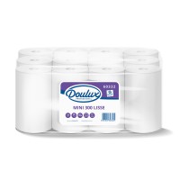 Rouleaux essuie-mains MINI dévidage central 300 formats 2 plis blanc - Lisse - 60M