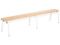 Banc metal et bois sans dossier blanc - T4