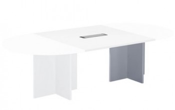 Table de reunion modulable l140 cm pieds croix excellens + extension - 10 places