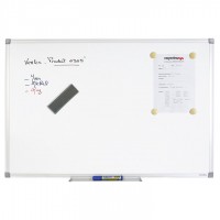 Tableau blanc laque cadre alu 90x120