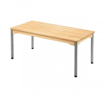 Table hetre massif pietement metal-rectangle 120x60cm - T1 à T3