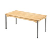 Table hetre massif pietement metal-rectangle 120x60cm - T1 à T3