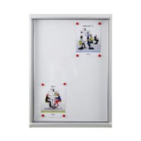 Vitrine d'exterieur leader a porte battante 8 a4 tole verre l92 x h70 cm