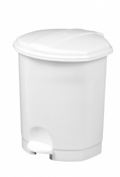 Poubelle plastique blanc a pedale 5L