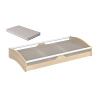 Lit couchette empilable en bois avec matelas sans roue