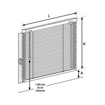 Stores vénitien aluminium lame 25 mm - L160 cm x H130 cm 