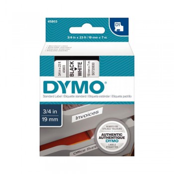 Ruban dymo d1 19mm x 7m noir/blanc