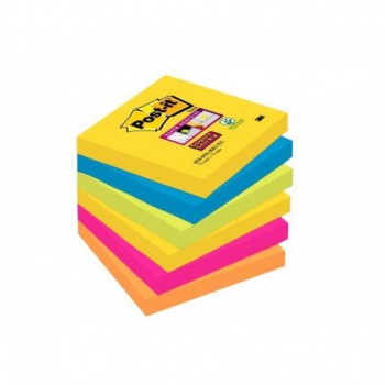 Post-it 6 bloc super sticky 75x75 assortis