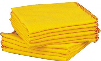 Lot de 12 chamoisines coton jaune 40x50cm