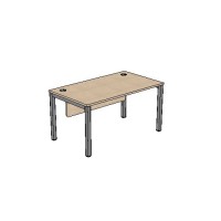 Bureau individuel plan droit avec obturateurs et voile de fond L140 x P 80 cm - Astrolite