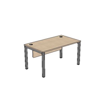 Bureau individuel plan droit avec obturateurs et voile de fond L160 x P 80 cm - Astrolite