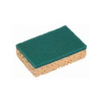 Paquet de 10 éponges végétales blondes avec abrasif vert 130x90mm