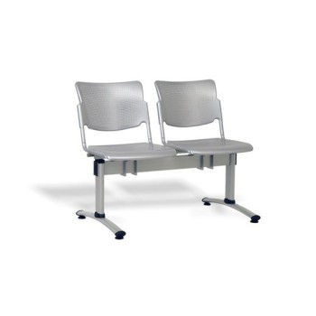 Poutre d'attente 2 places - dossier et assise en métal