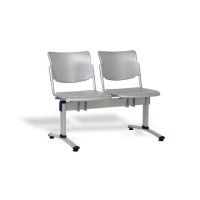 Poutre d'attente 2 places - dossier et assise en métal