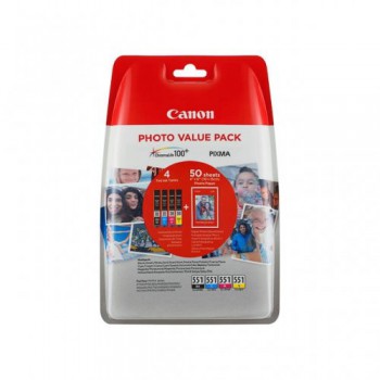 Cartouche CANON CLI551CMYBK Pack 4 cartouches noir+Couleurs