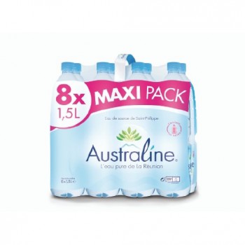 5 packs de 8 bouteilles d'eau Australine - 40 bouteilles 1.5L