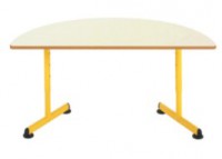 Table maternelle reglable demi-ronde ne