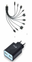 Câble de charge multi-connecteurs pour smartphones + Chargeur USB
