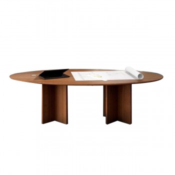 Table de réunion ovale Ceres L200 x P100 cm