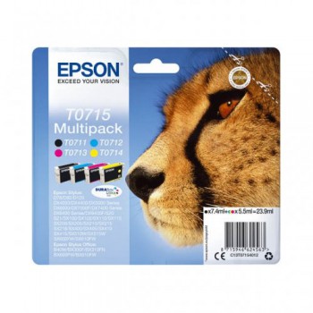 Cartouche Epson T0715 - Multipack 4 Cartouches N/C/M/Y